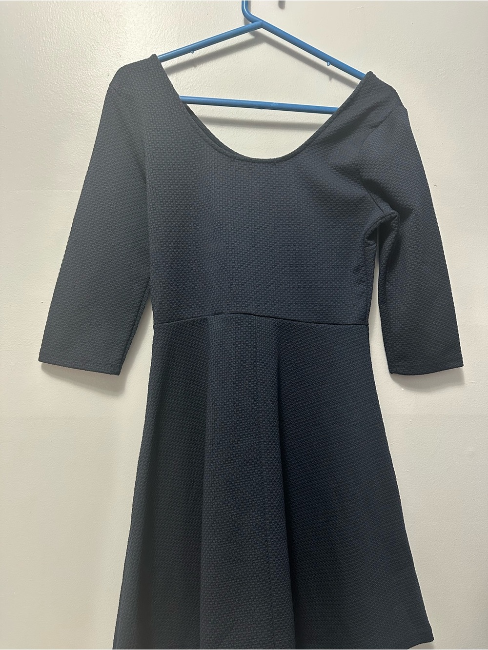 Suzy Shier Girls Black Textured Scoop-Neck Fit & Flare Dress